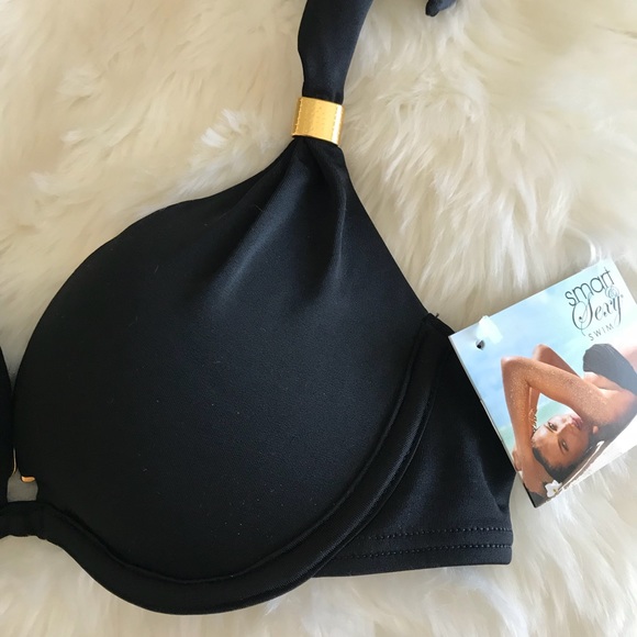 Gold stud Push up halter swim suit top NWT - Picture 3 of 6